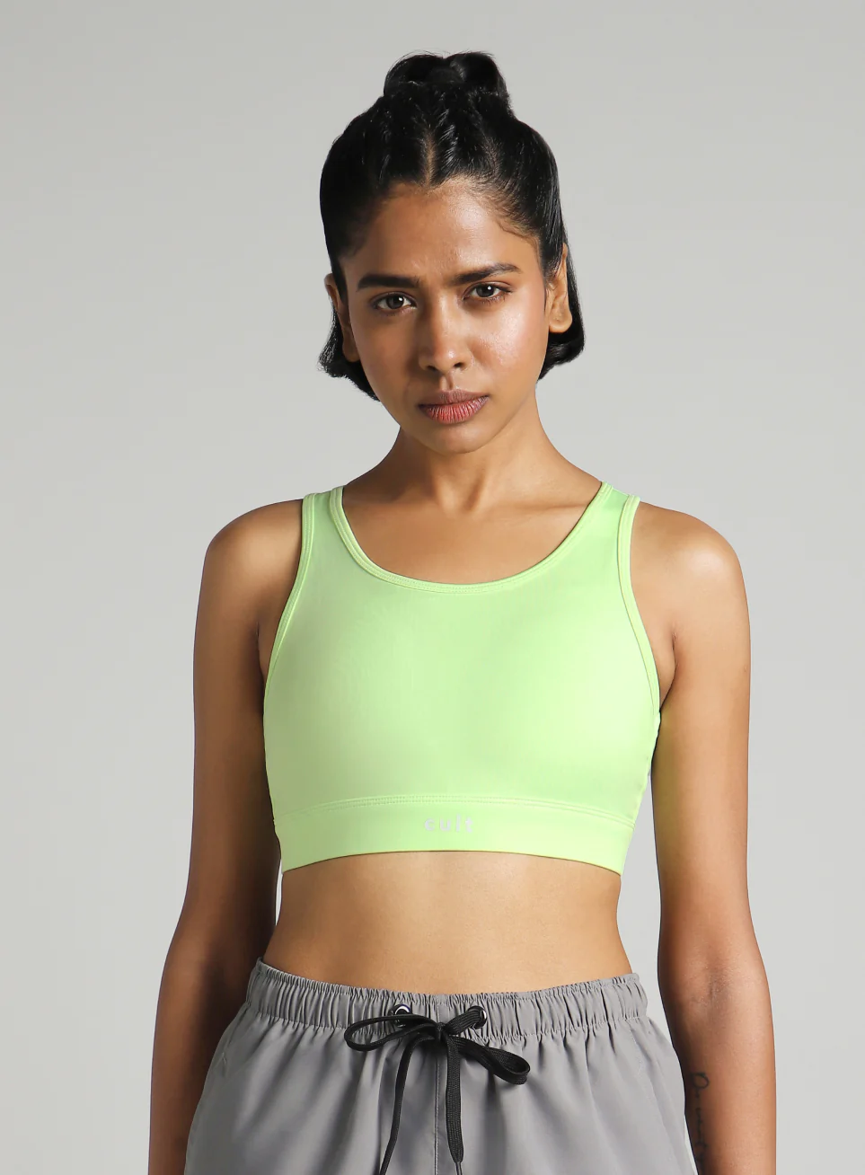 Women's Green Training Criss Cross High Support Bra - Image 4