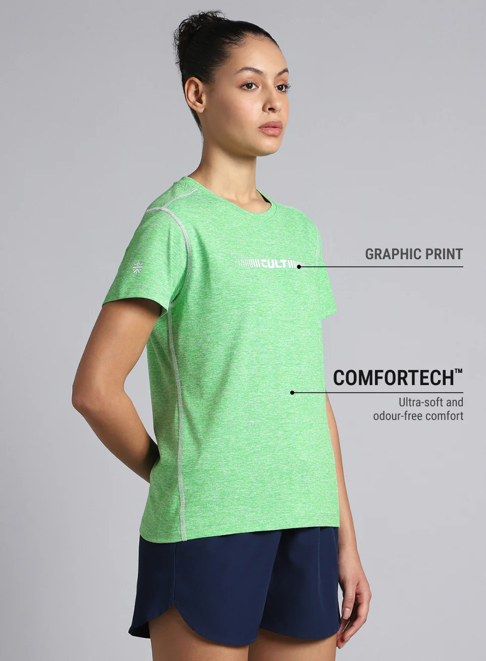 Women's Green Training HIIT COMFORtech T-shirt - Image 5