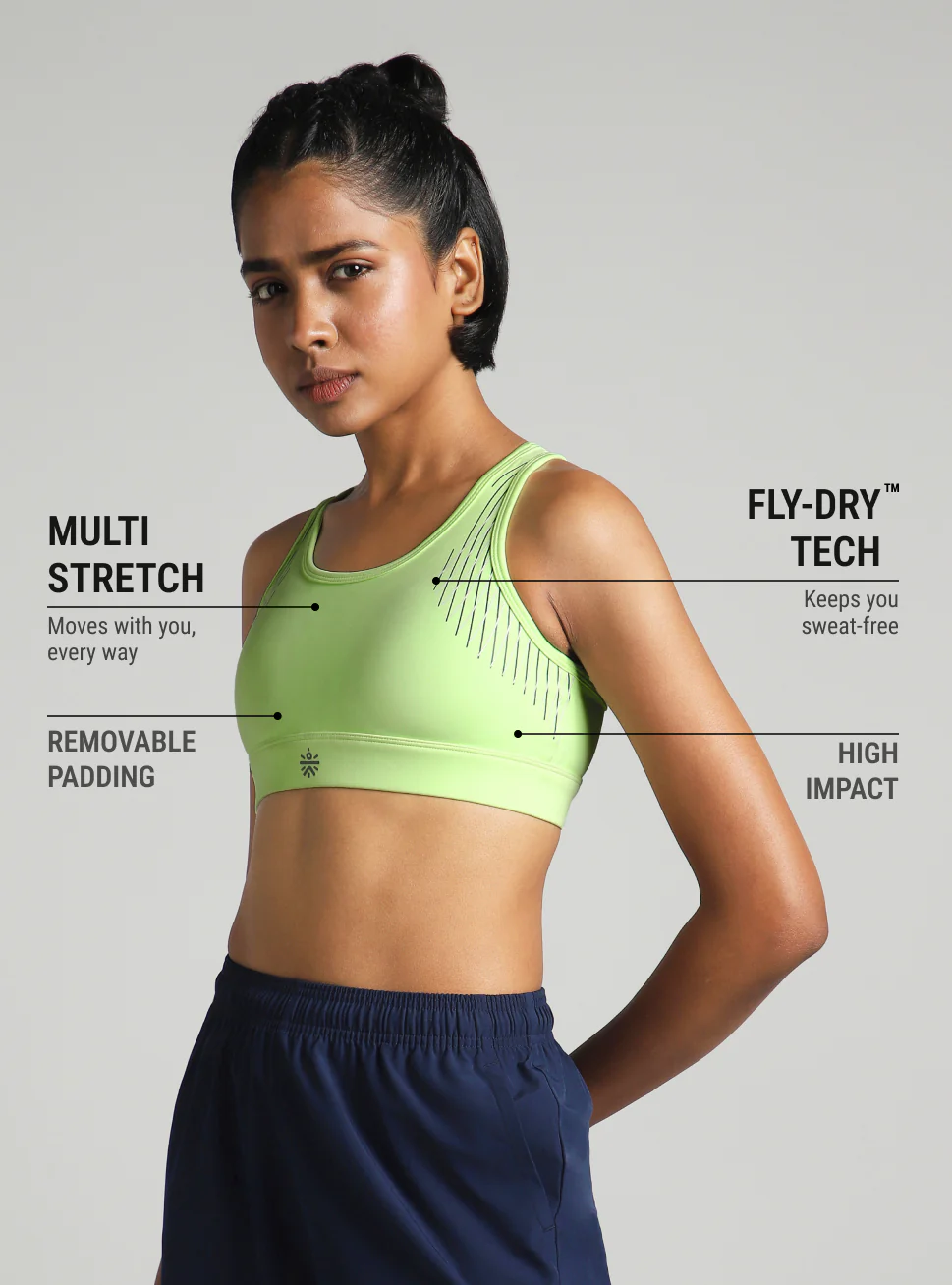 Women's Green True Strength High Support Sports Bra - Image 5