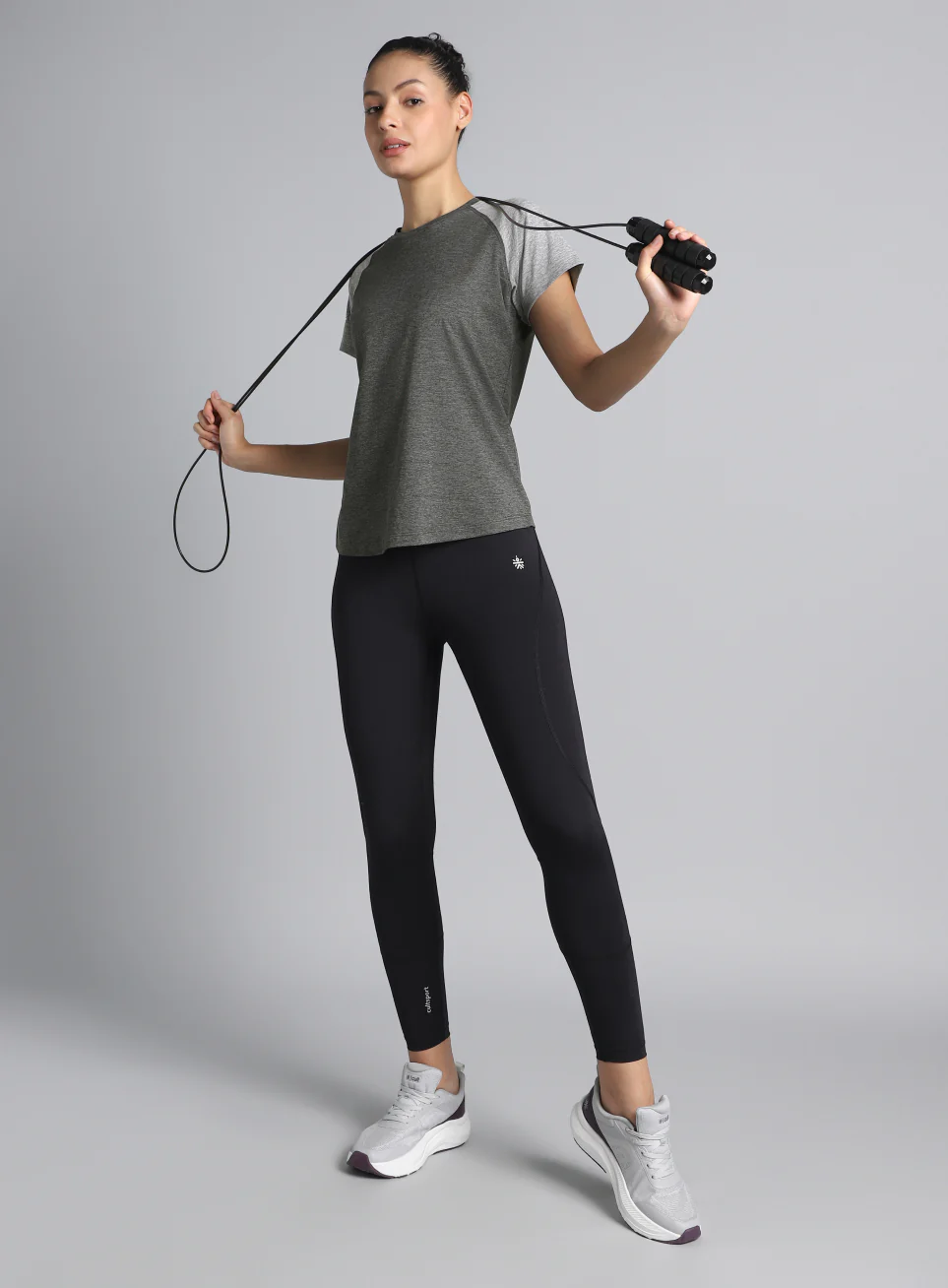 Women's Grey Active COMFORtech Colorblock T-shirt - Image 2