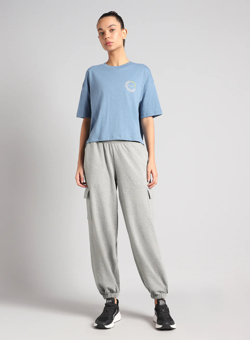 Women's Grey Beyond Play Cargo Joggers - Image 2