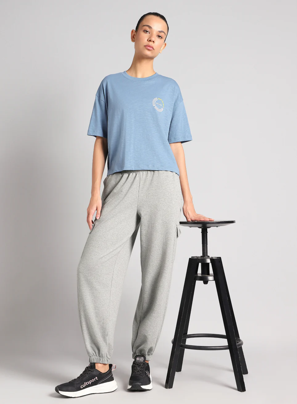 Women's Grey Beyond Play Cargo Joggers - Image 3