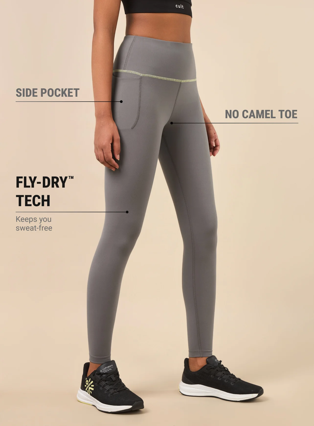 Women's Grey Core Performance COMFlex Tights - Image 5