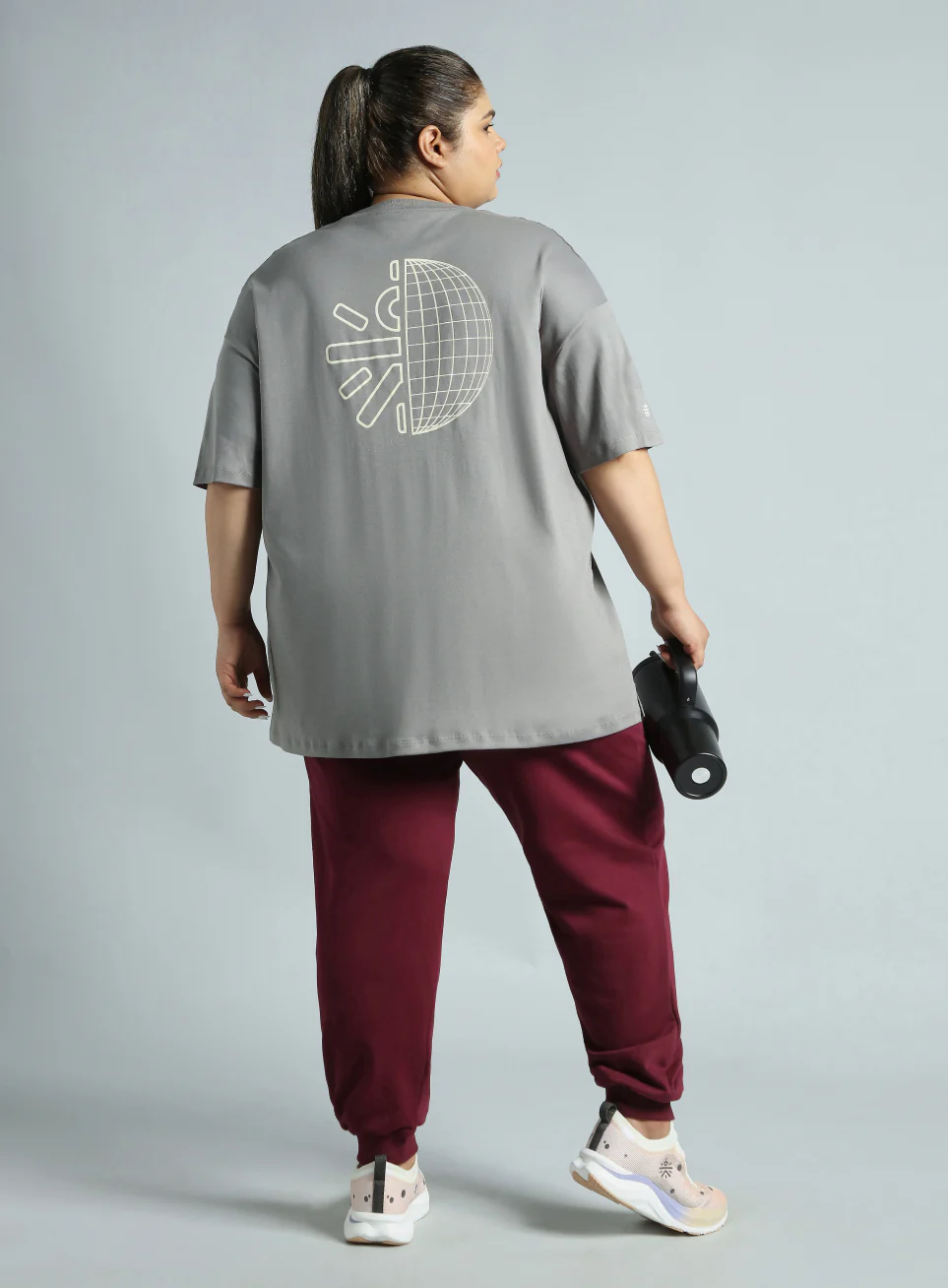 Women's Grey Cult Graphic Cotton Plus Size Oversized Fit T-shirt - Image 3
