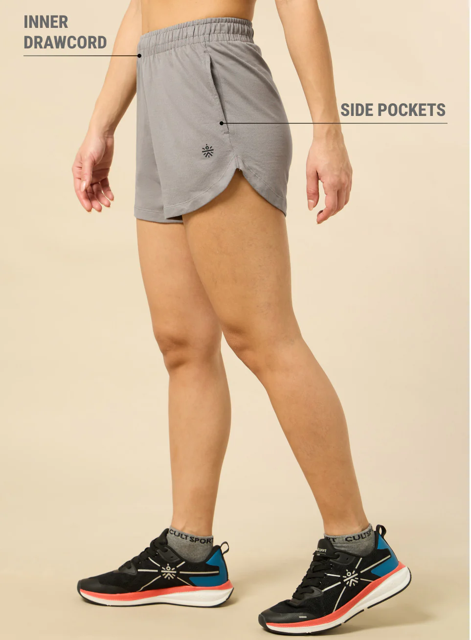 Women's Grey Cult Play Shorts - Image 5