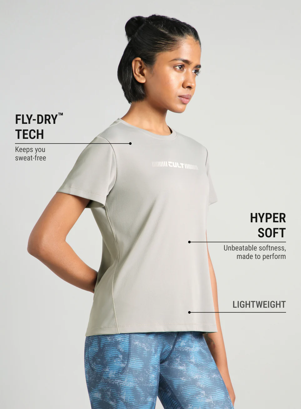 Women's Grey Everyday Performance T-shirt - Image 5