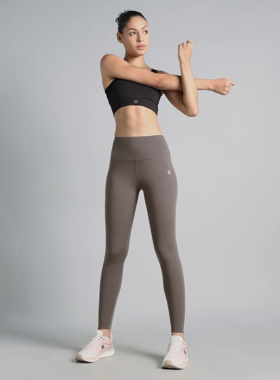 Women's Grey Graphic Print Active Tights - Image 3