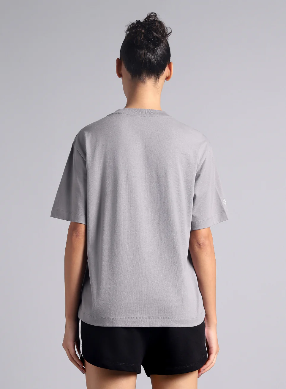Women's Grey Graphic Relaxed Fit T-shirt - Image 6