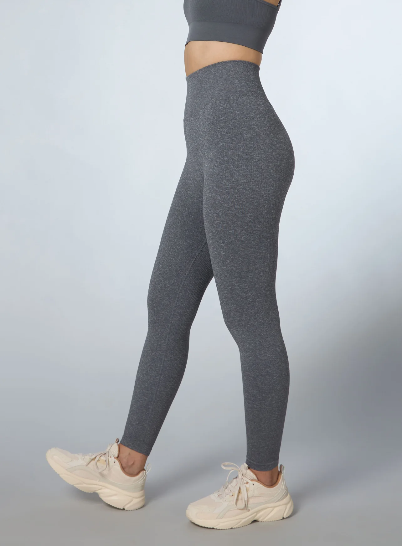 Women's Grey Kinetic Seamless Tights - Image 5