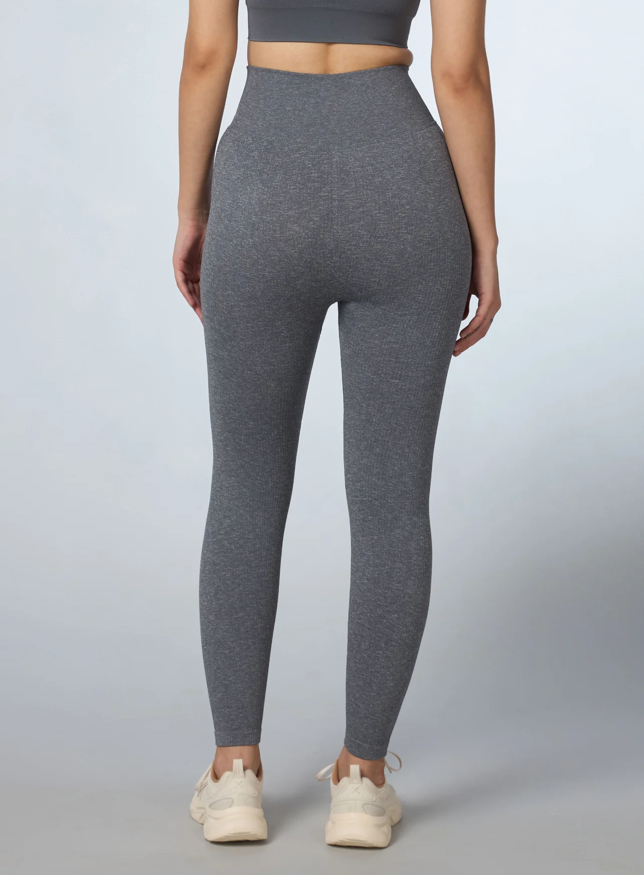 Women's Grey Kinetic Seamless Tights - Image 6