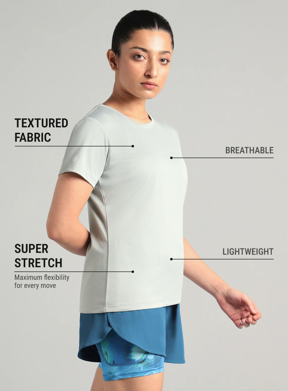 Women's Grey Everyday Performance T-shirt - Image 5