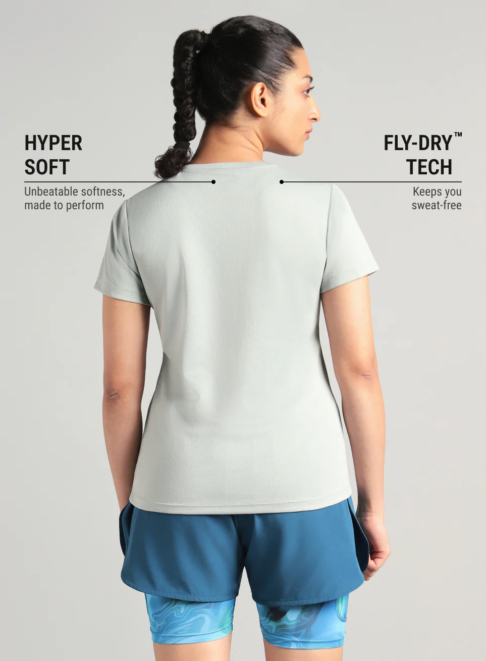 Women's Grey Everyday Performance T-shirt - Image 6