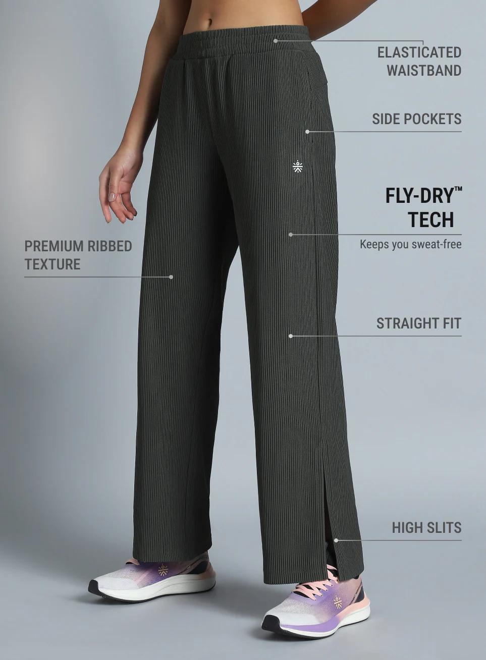 Women's Grey Move it Highwaist Trackpants - Image 5