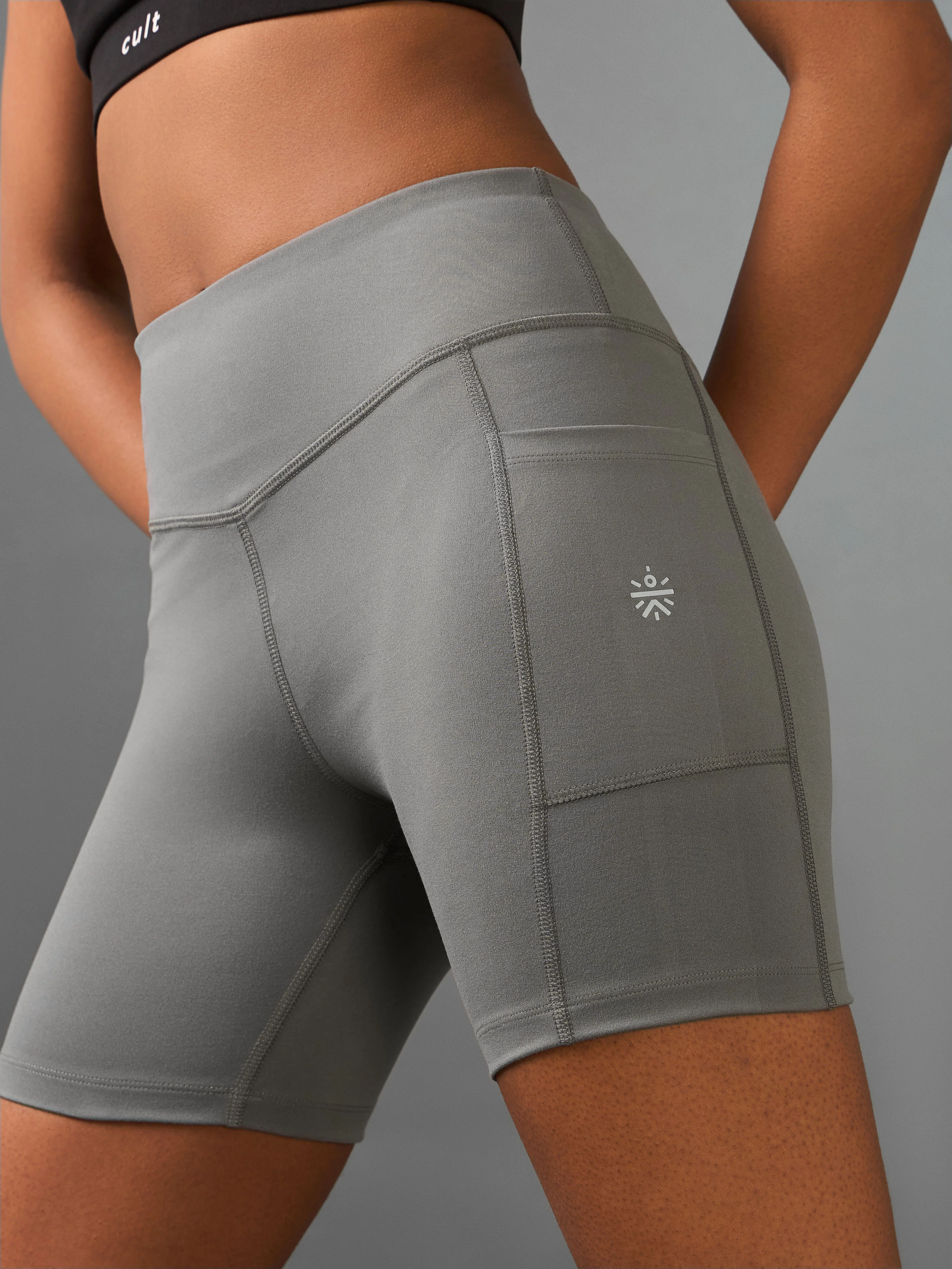Women's Grey Multi Sports Cycling COMFLex Shorts - Image 10