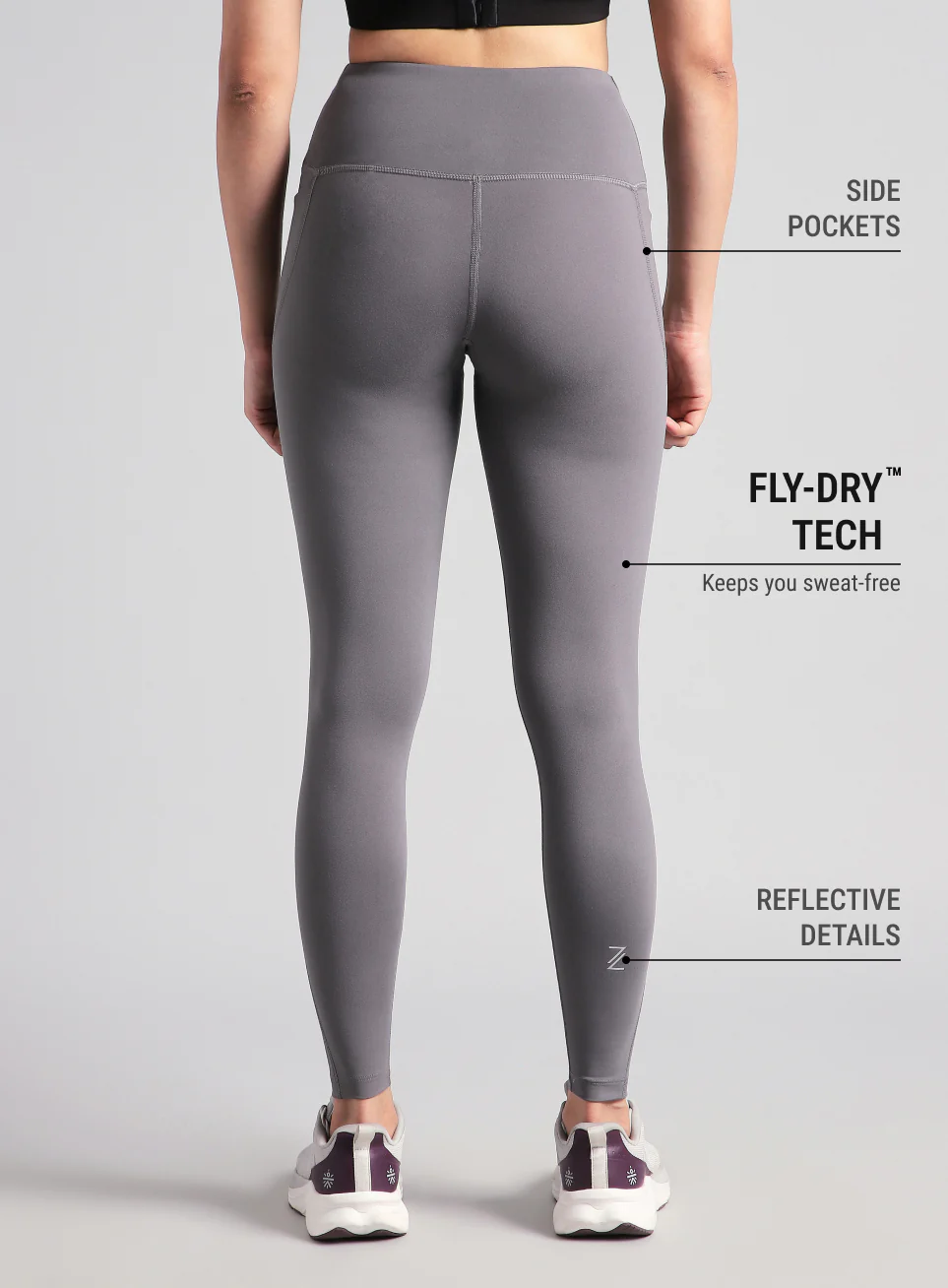 Women's Grey Pace Pro COMFlex Tights - Image 6
