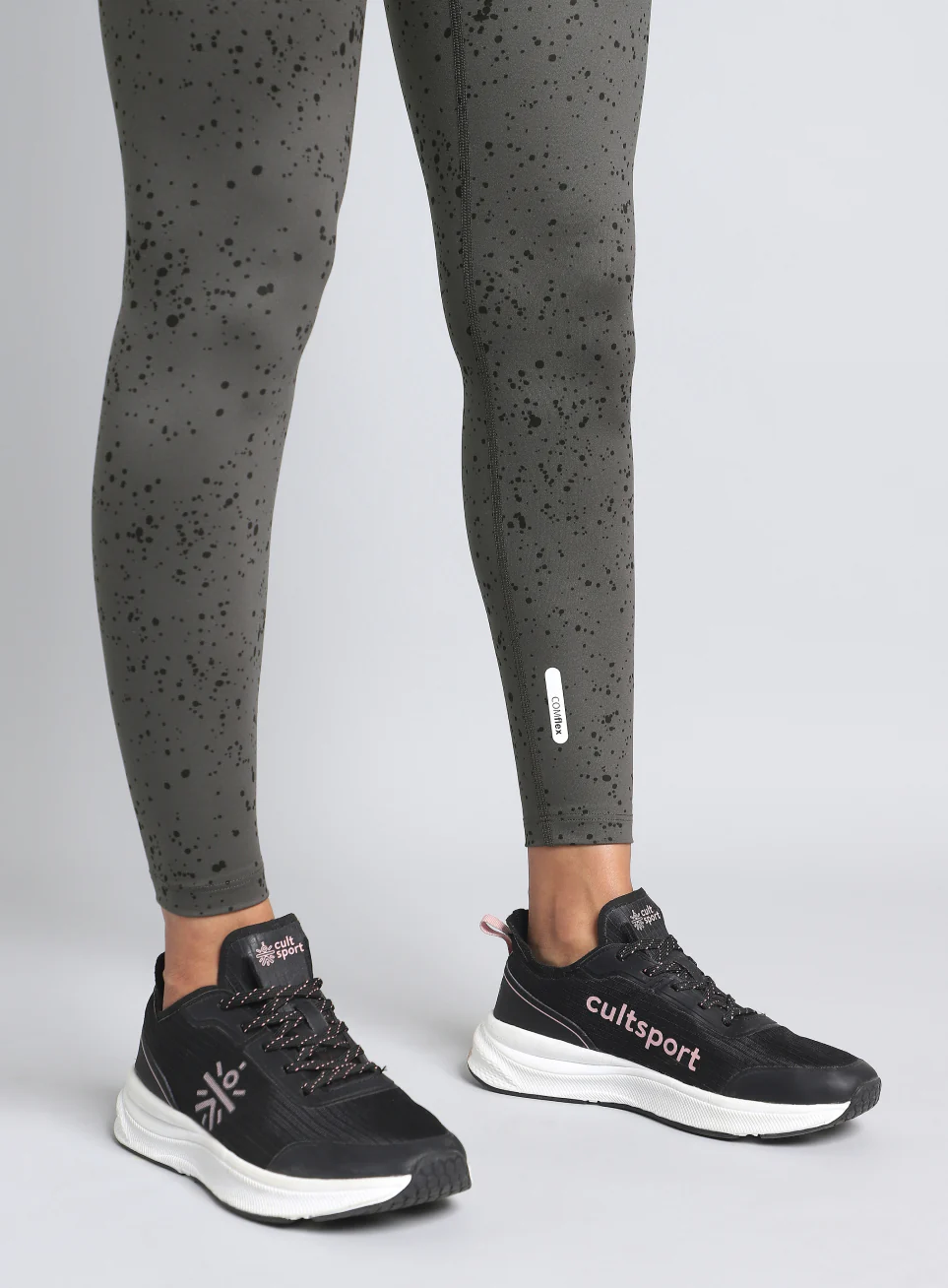 Women's Grey Printed Train All Day COMFlex Tights - Image 7