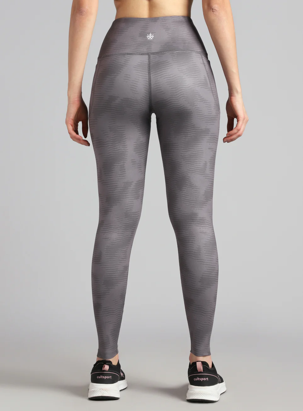 Women's Grey Printed Train All Day COMFlex Tights - Image 6