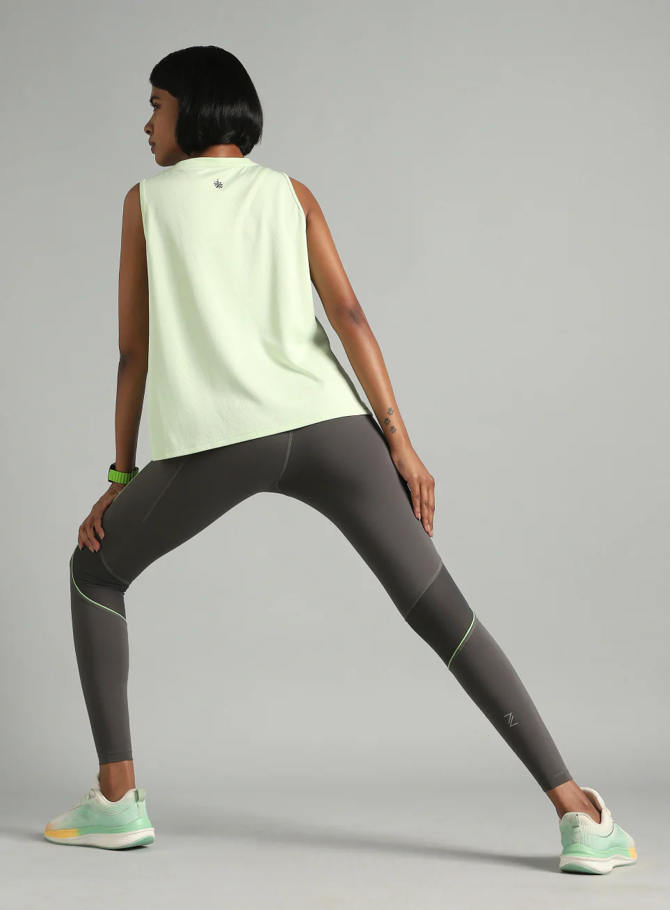 Women's Grey Run All Day COMFlex Tights - Image 3