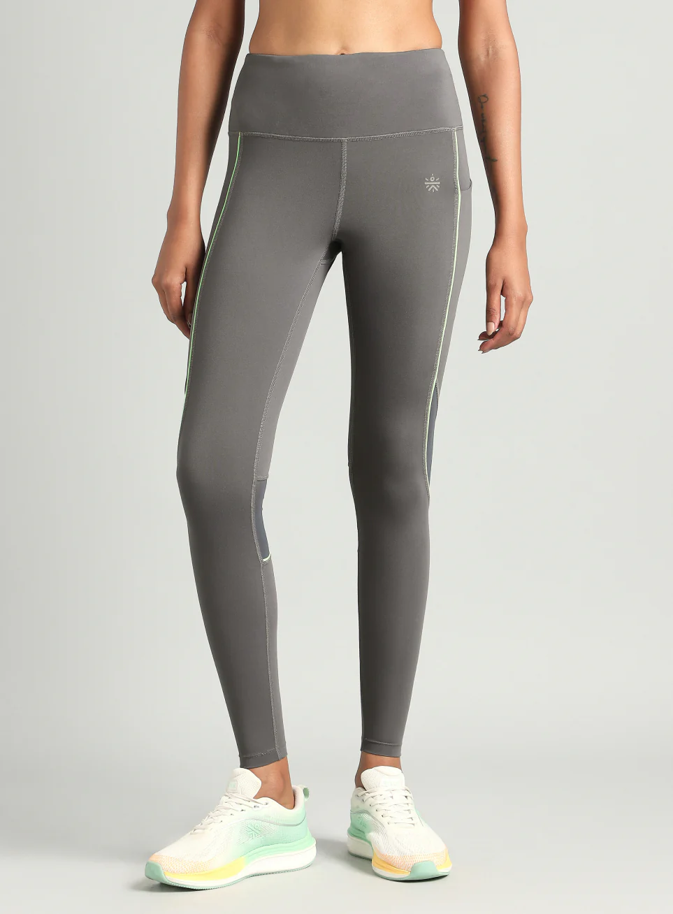 Women's Grey Run All Day COMFlex Tights - Image 4
