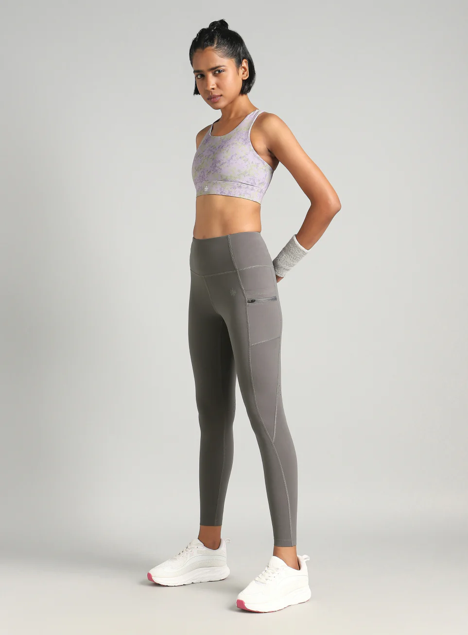Women's Grey Run Beyond COMFlex Tights - Image 3