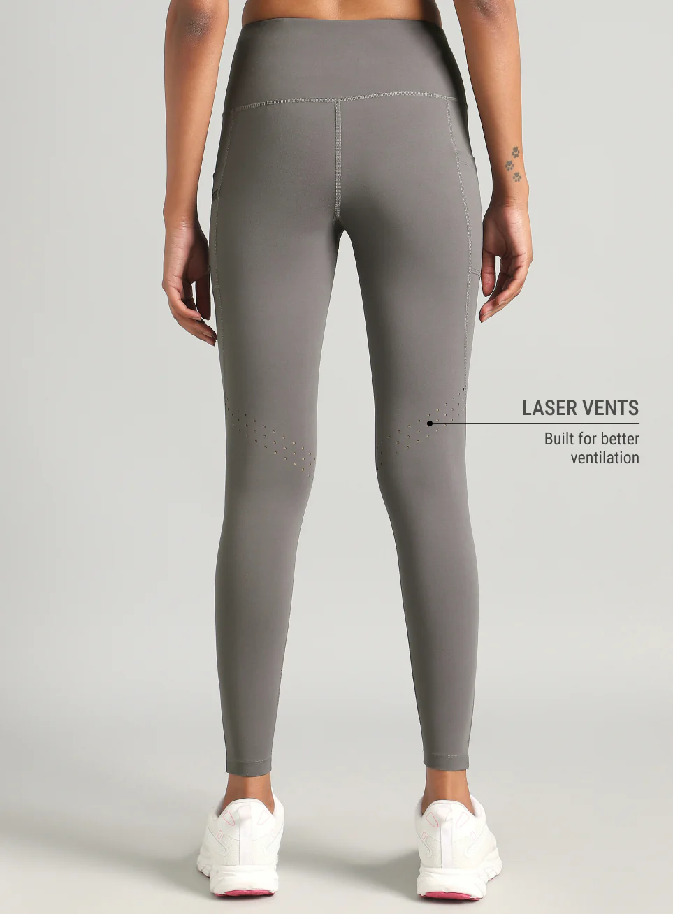 Women's Grey Run Beyond COMFlex Tights - Image 6