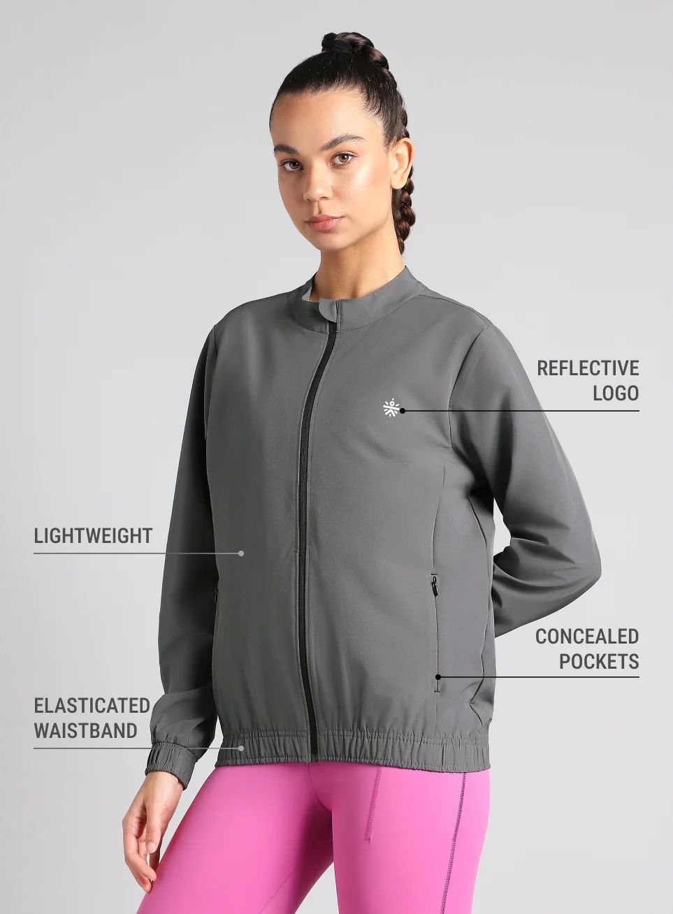 Women's Grey Runner's Pro Lightweight Jacket - Image 5