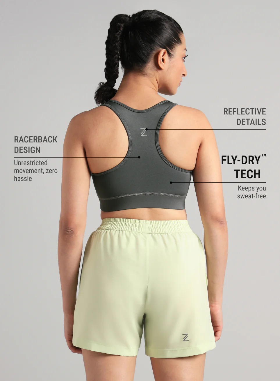 Women's Grey Running Pro High Support Bra - Image 6