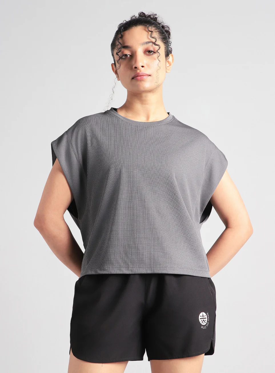 Women's Grey Sculpt Muscle T- shirt - Image 4