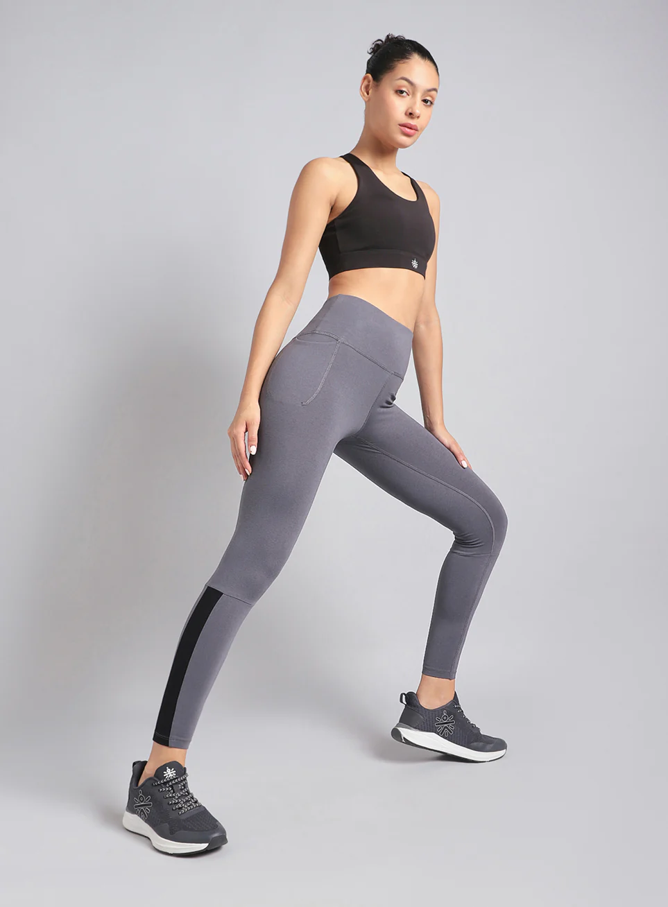 Women's Grey Step Up Cotton Tights - Image 3
