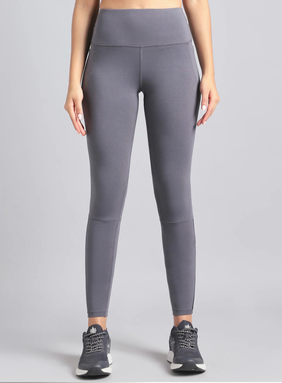 Women's Grey Step Up Cotton Tights - Image 4