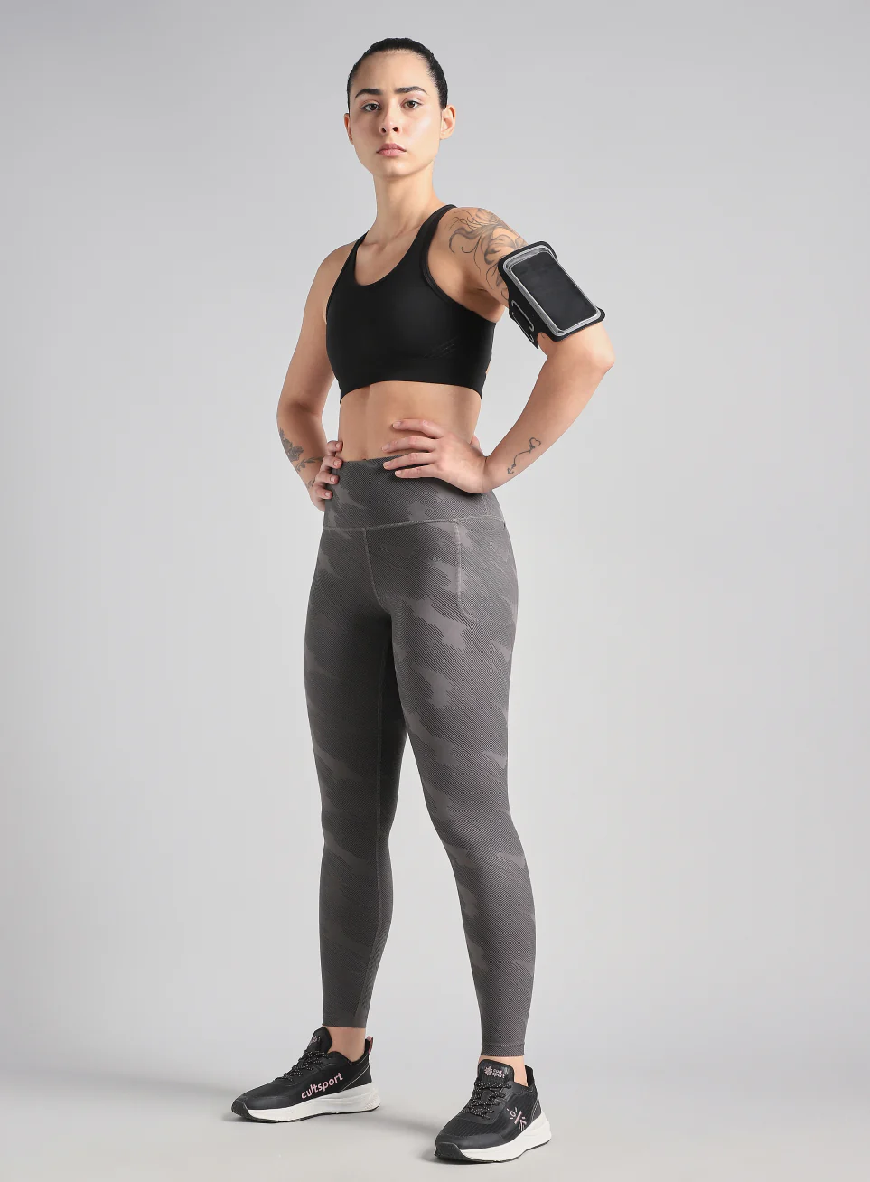 Women's Grey The Run Project Printed COMFlex Tights - Image 3