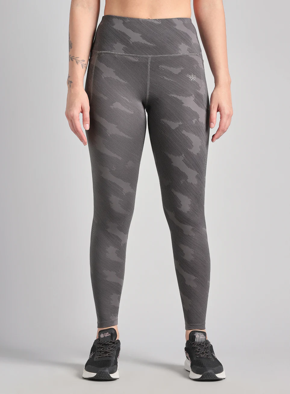 Women's Grey The Run Project Printed COMFlex Tights - Image 4