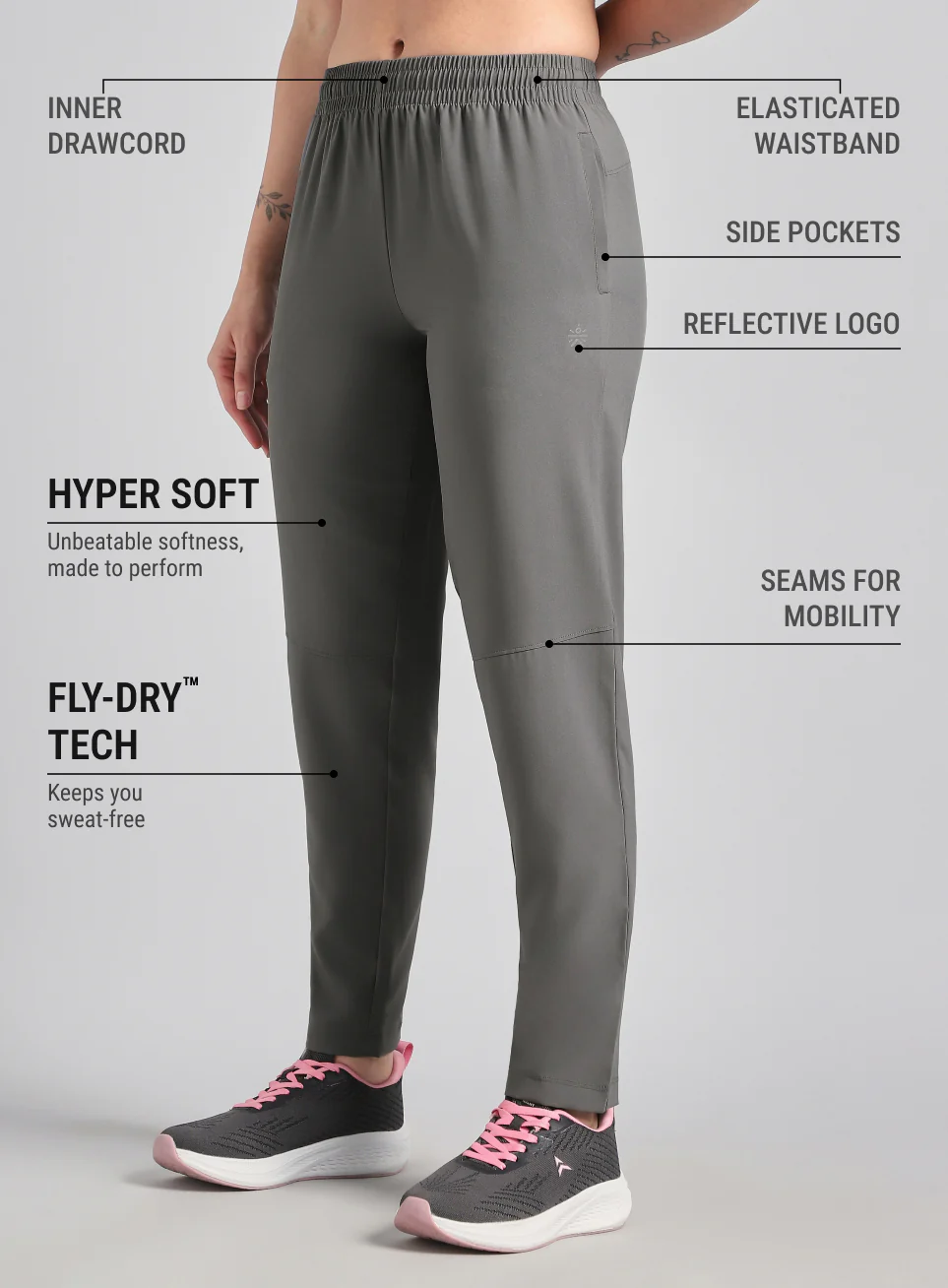 Women's Grey The Run Project Trackpant - Image 5