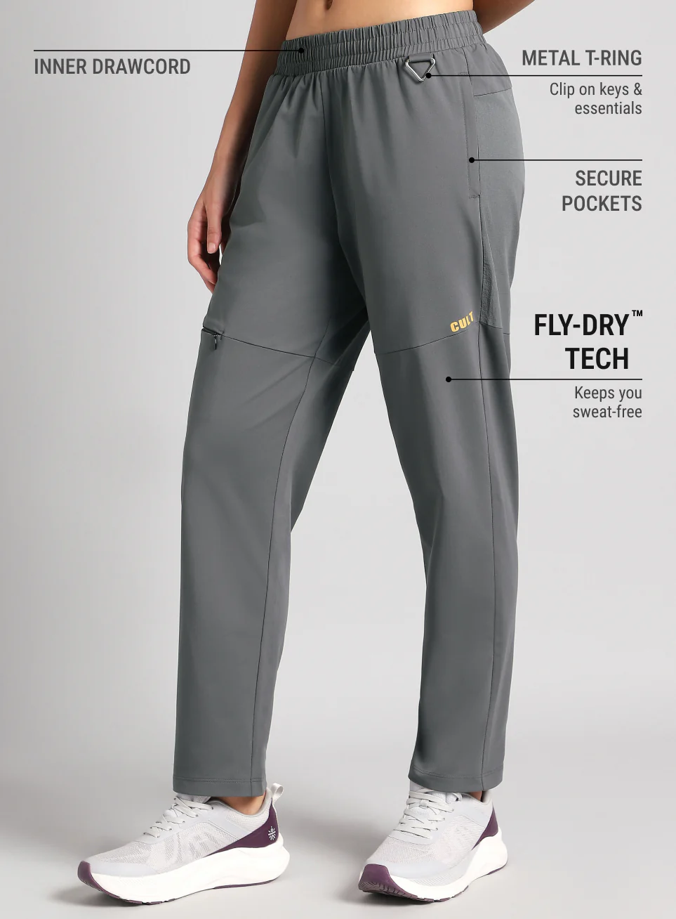 Women's Grey Trail Blaze Travel Trackpants - Image 5