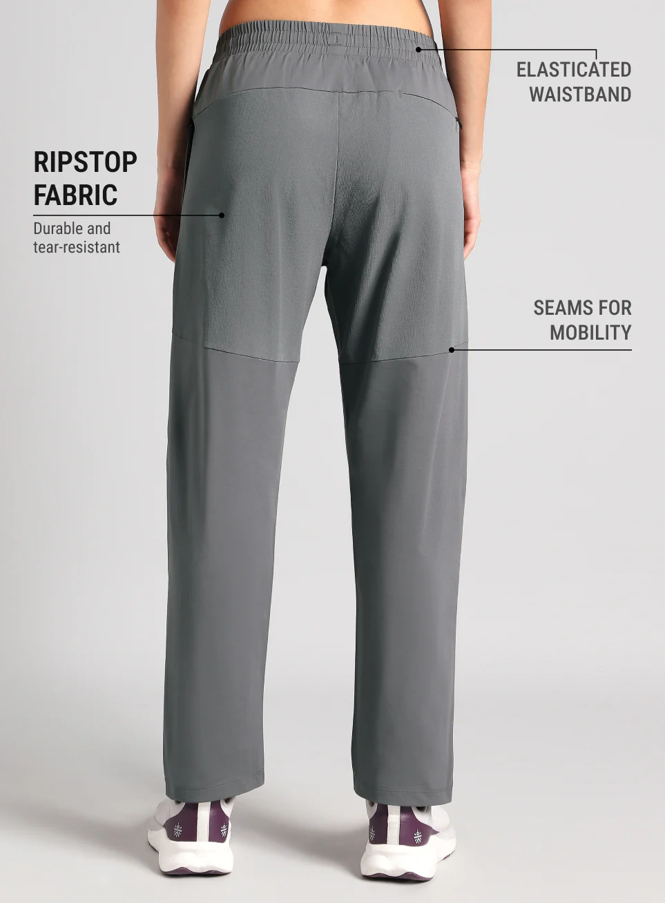 Women's Grey Trail Blaze Travel Trackpants - Image 6