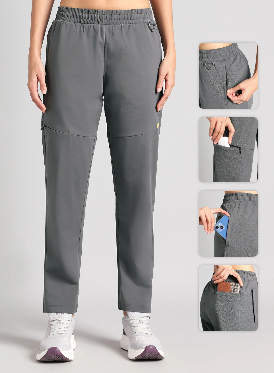 Women's Grey Trail Blaze Travel Trackpants - Image 8