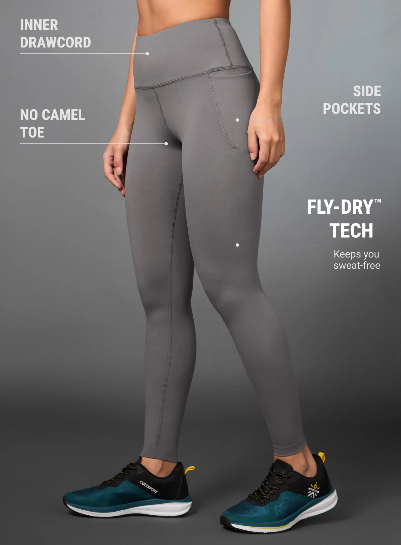 Women's Grey Train All Day COMFlex Tights - Image 5