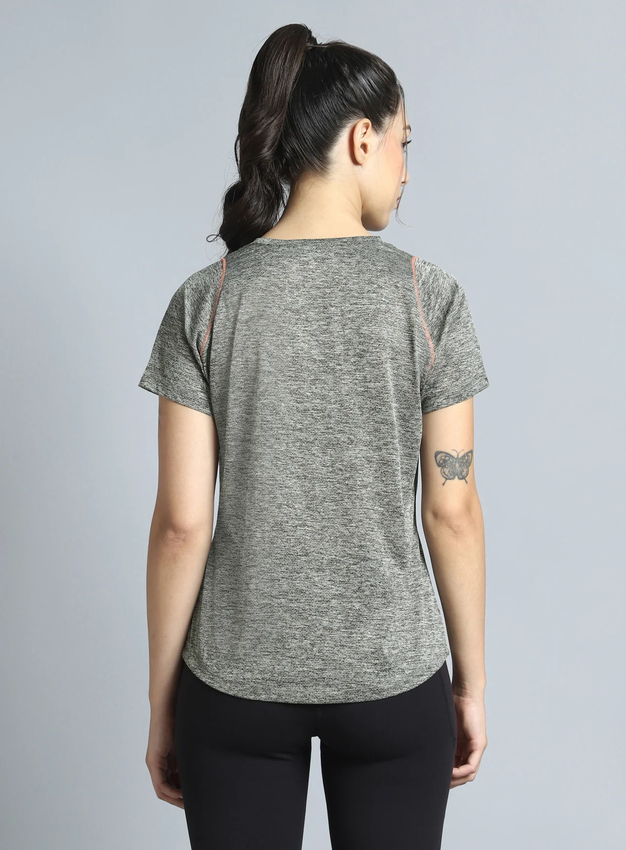 Women's Grey Training Sculpted T-shirt - Image 6
