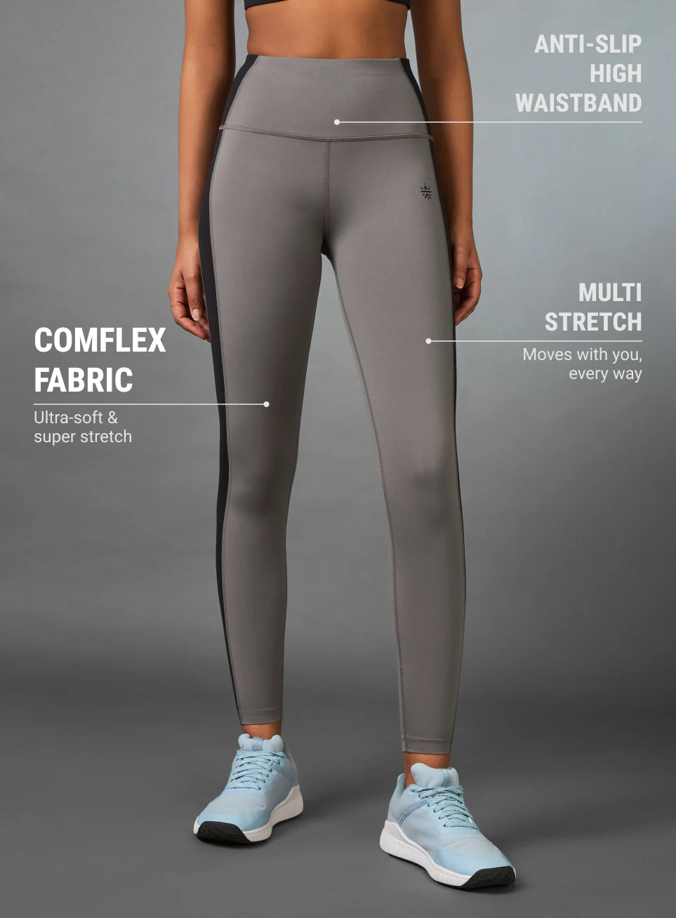 Women's Grey Transform COMFlex Tights - Image 4