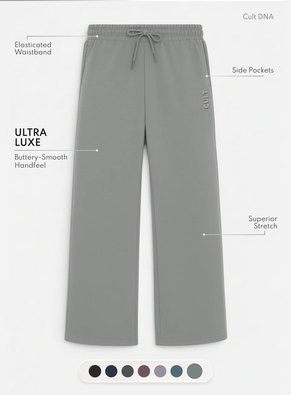 Women's Grey Ultra Luxe Classic Trackpants - Image 4