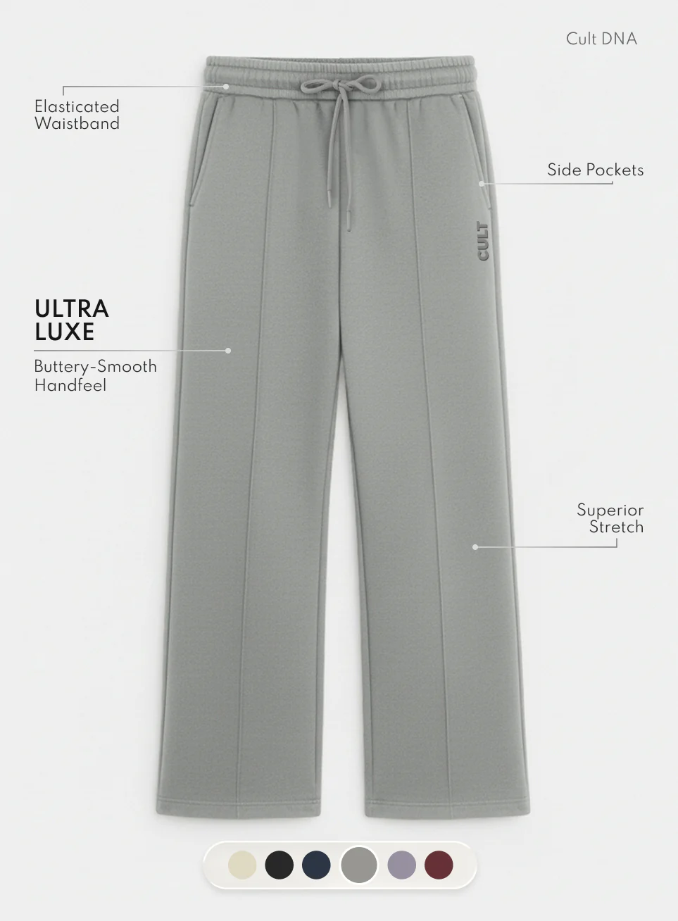 Women's Grey Ultra Luxe Tailored Trackpants - Image 4