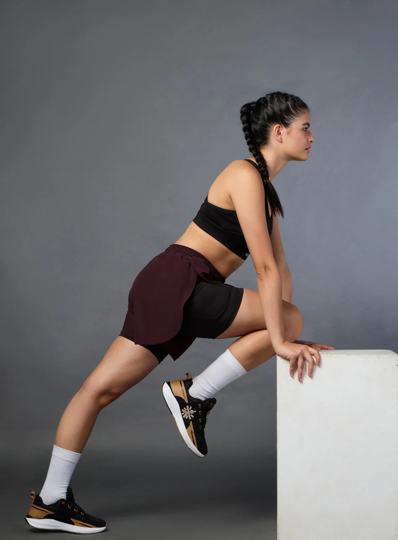 Women's High Spirit Deep Maroon Integrated Shorts - Image 3