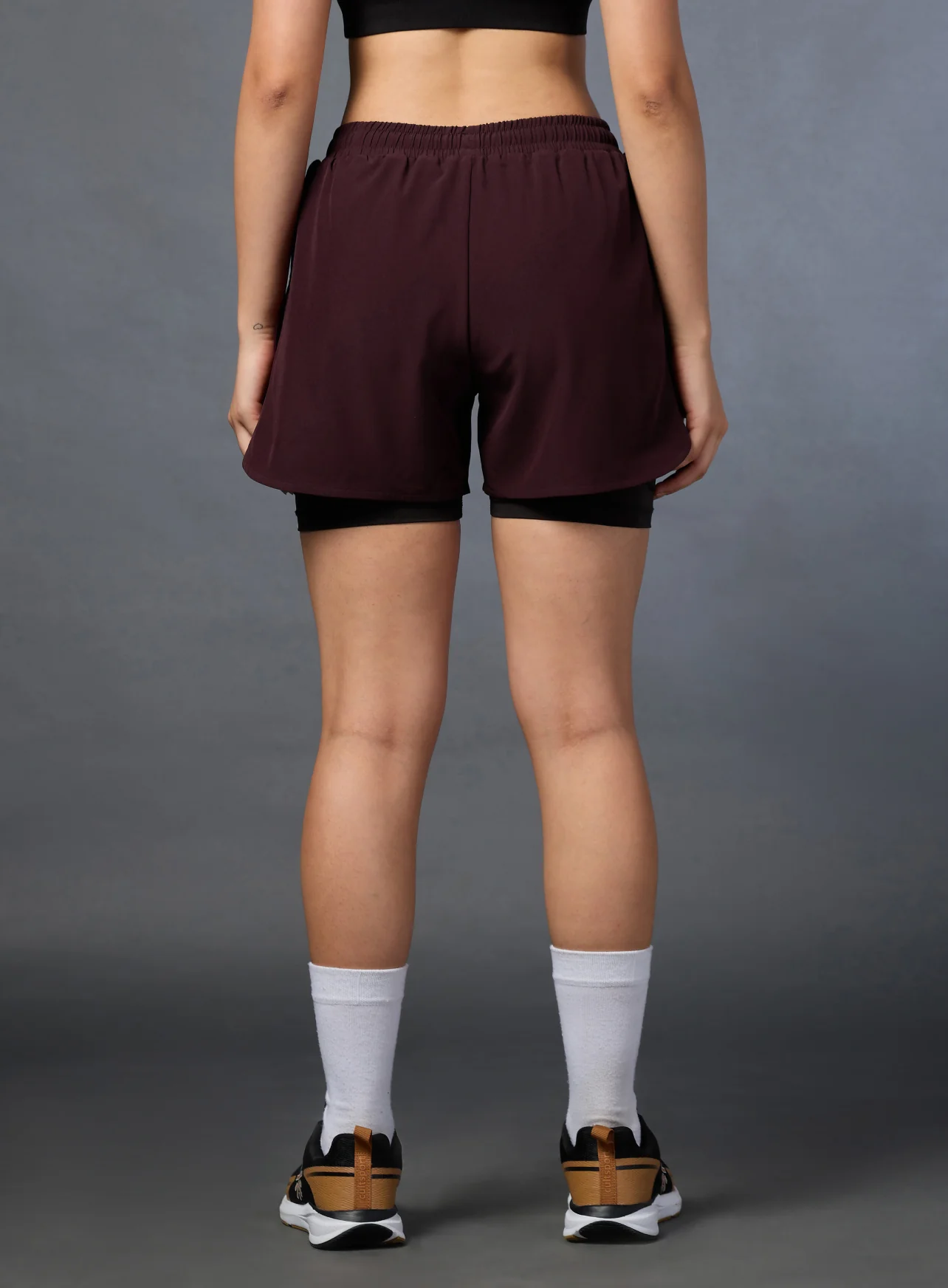 Women's High Spirit Deep Maroon Integrated Shorts - Image 6