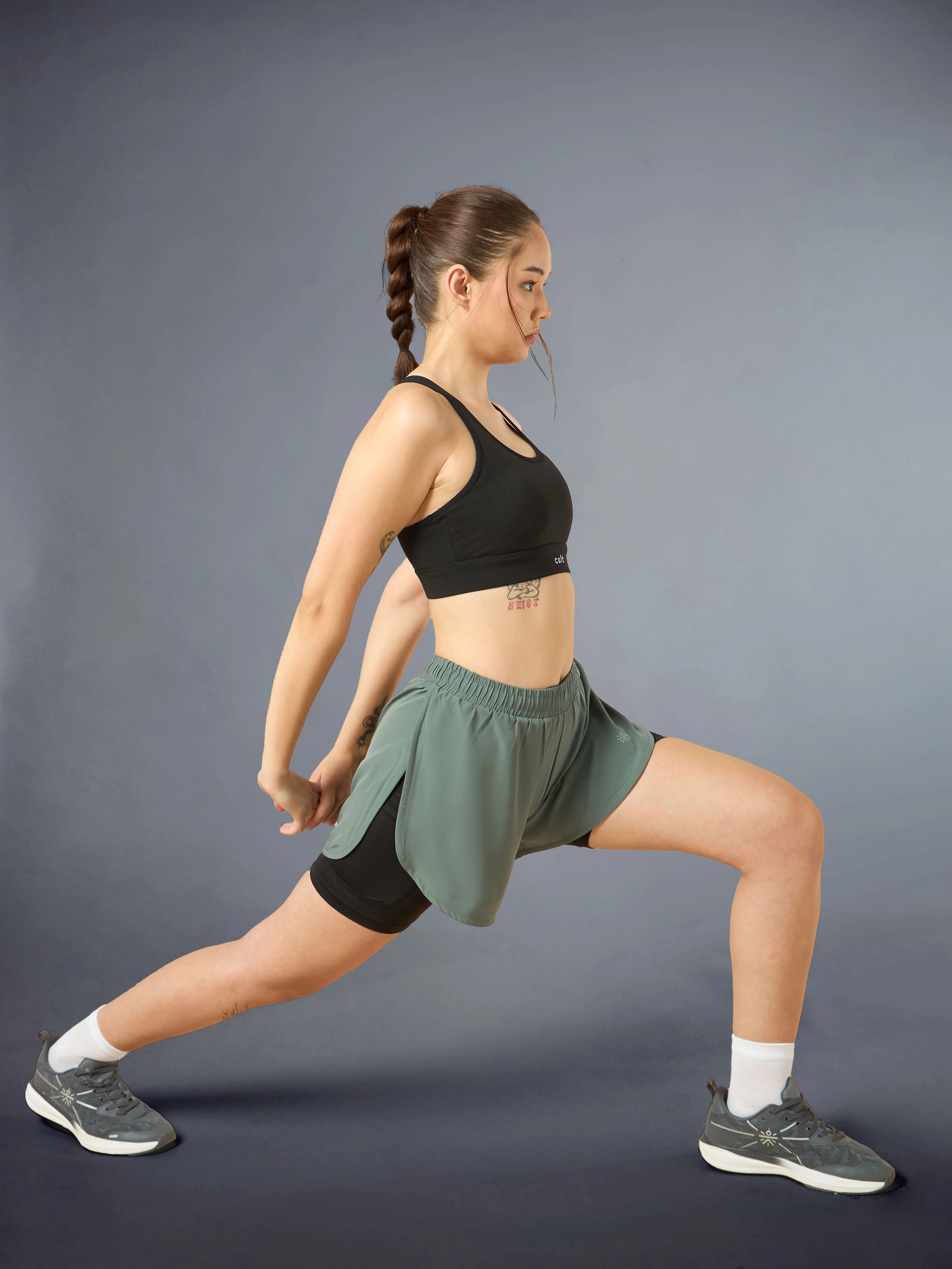 Women's High Spirit Olive Integrated Shorts - Image 2