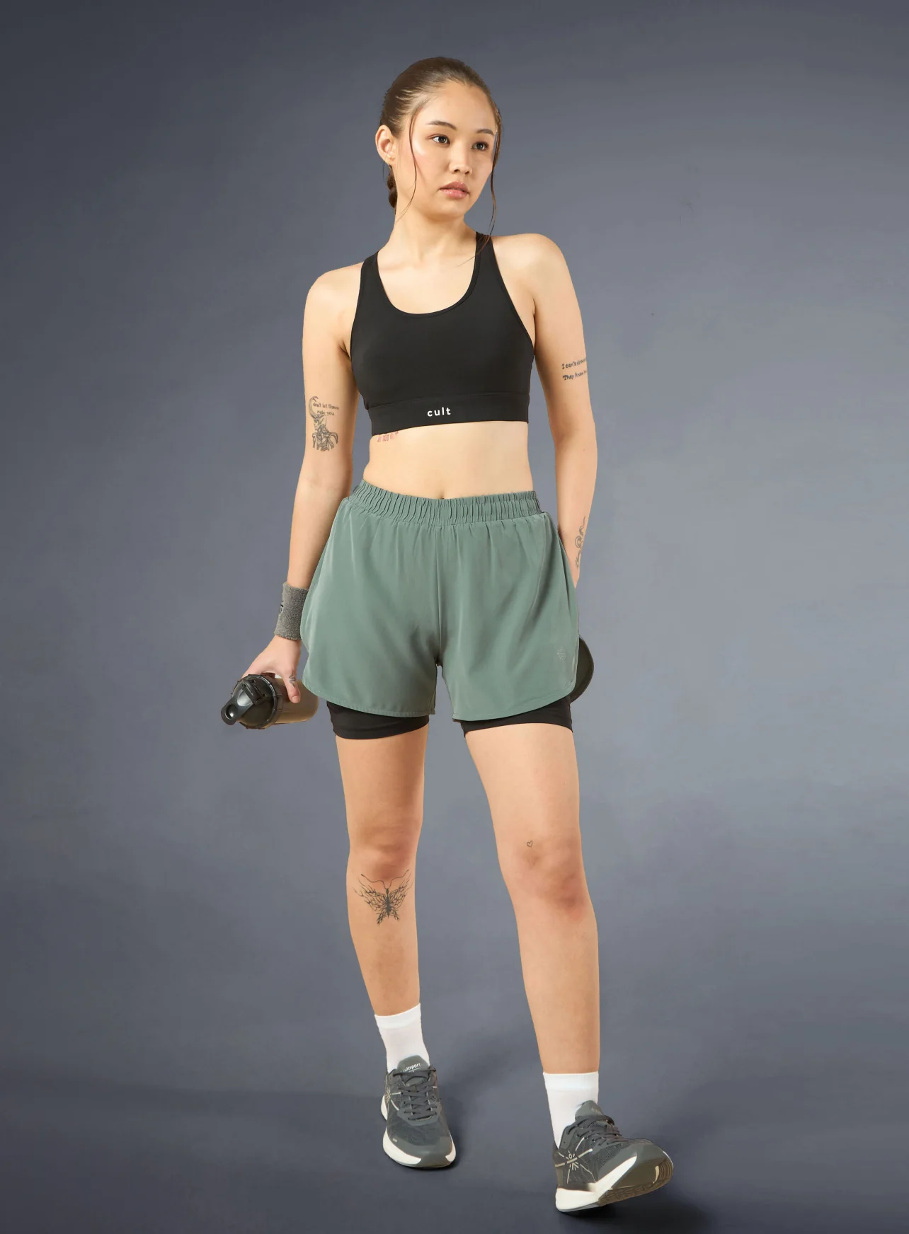Women's High Spirit Olive Integrated Shorts - Image 3