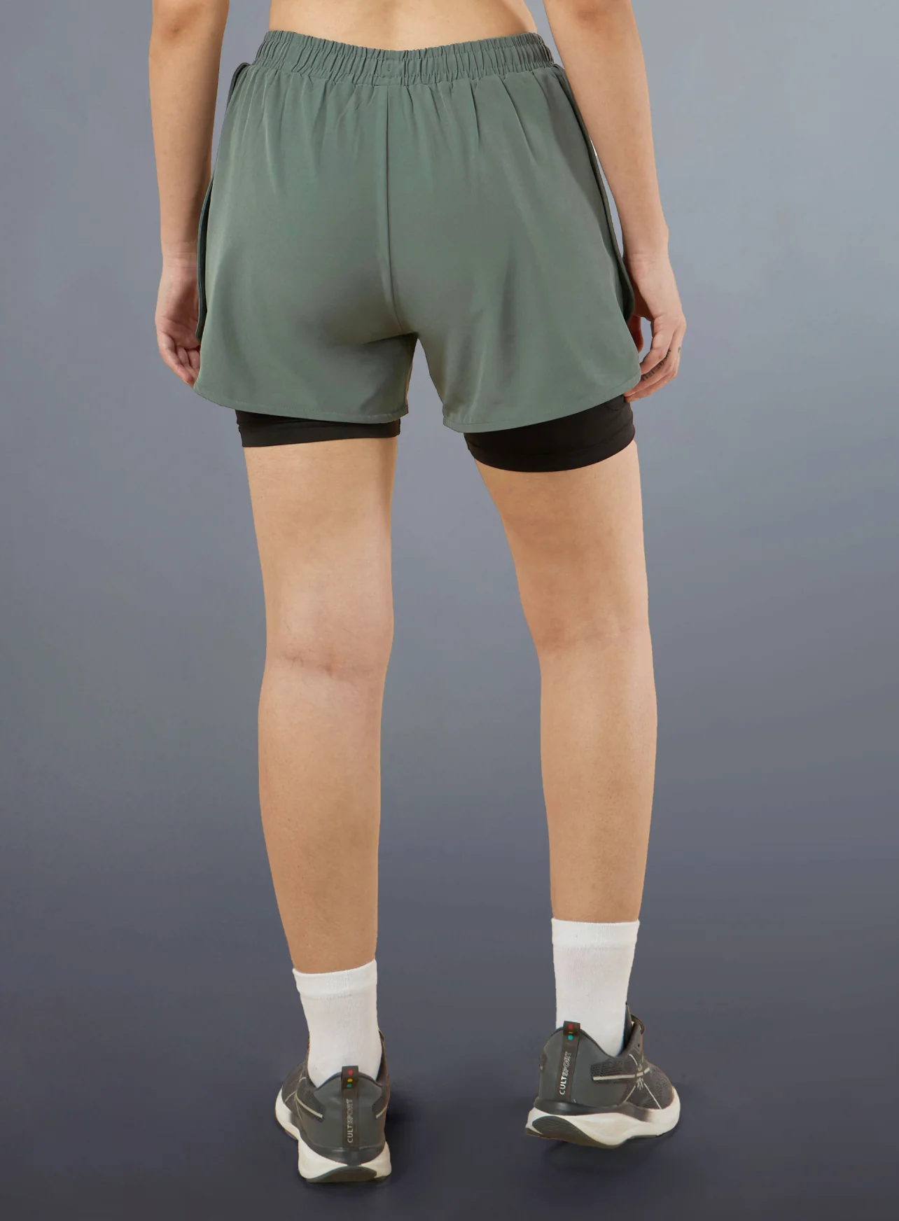 Women's High Spirit Olive Integrated Shorts - Image 6