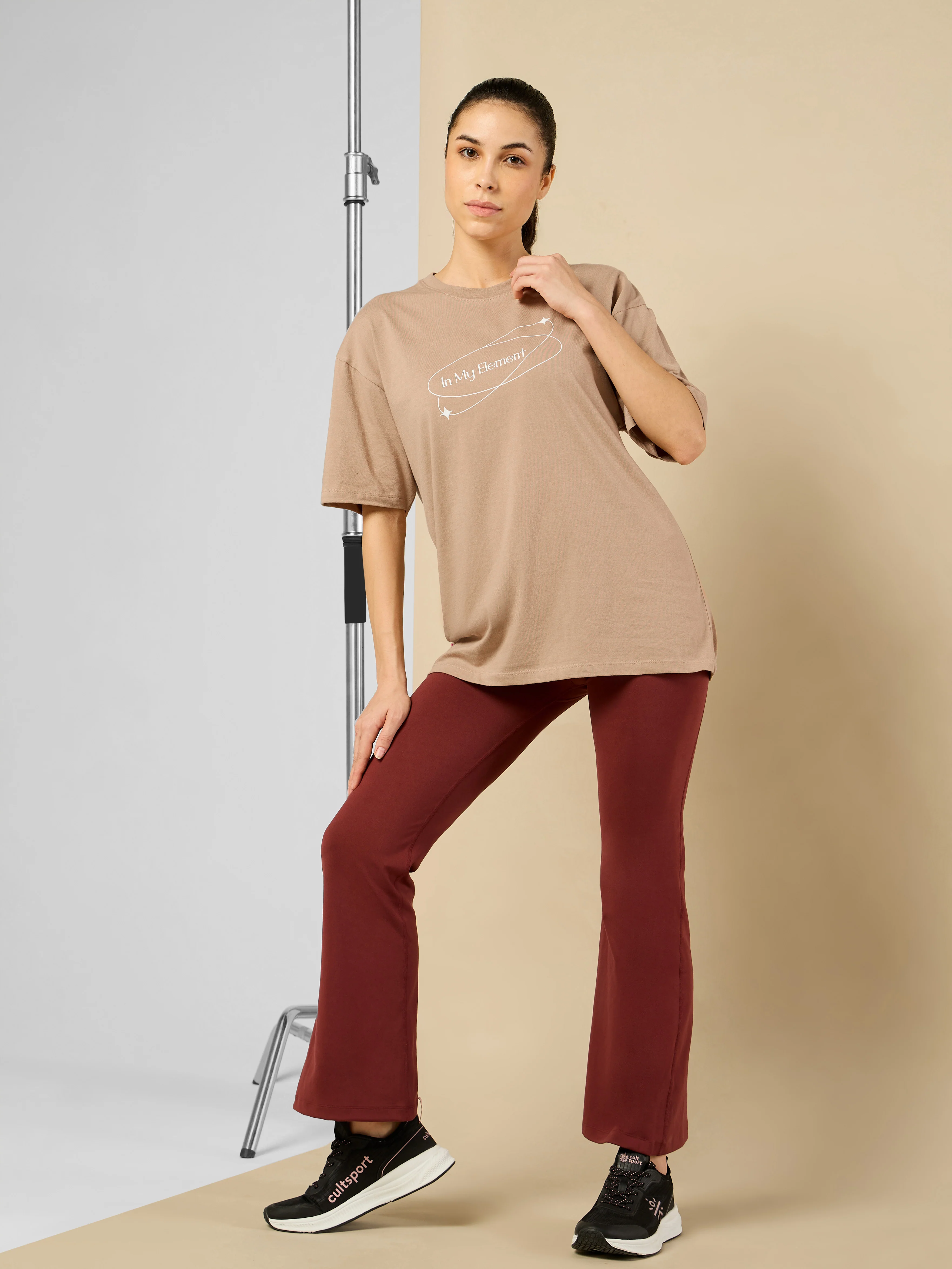 Women's In My Element Print Brown T-shirt - Image 2