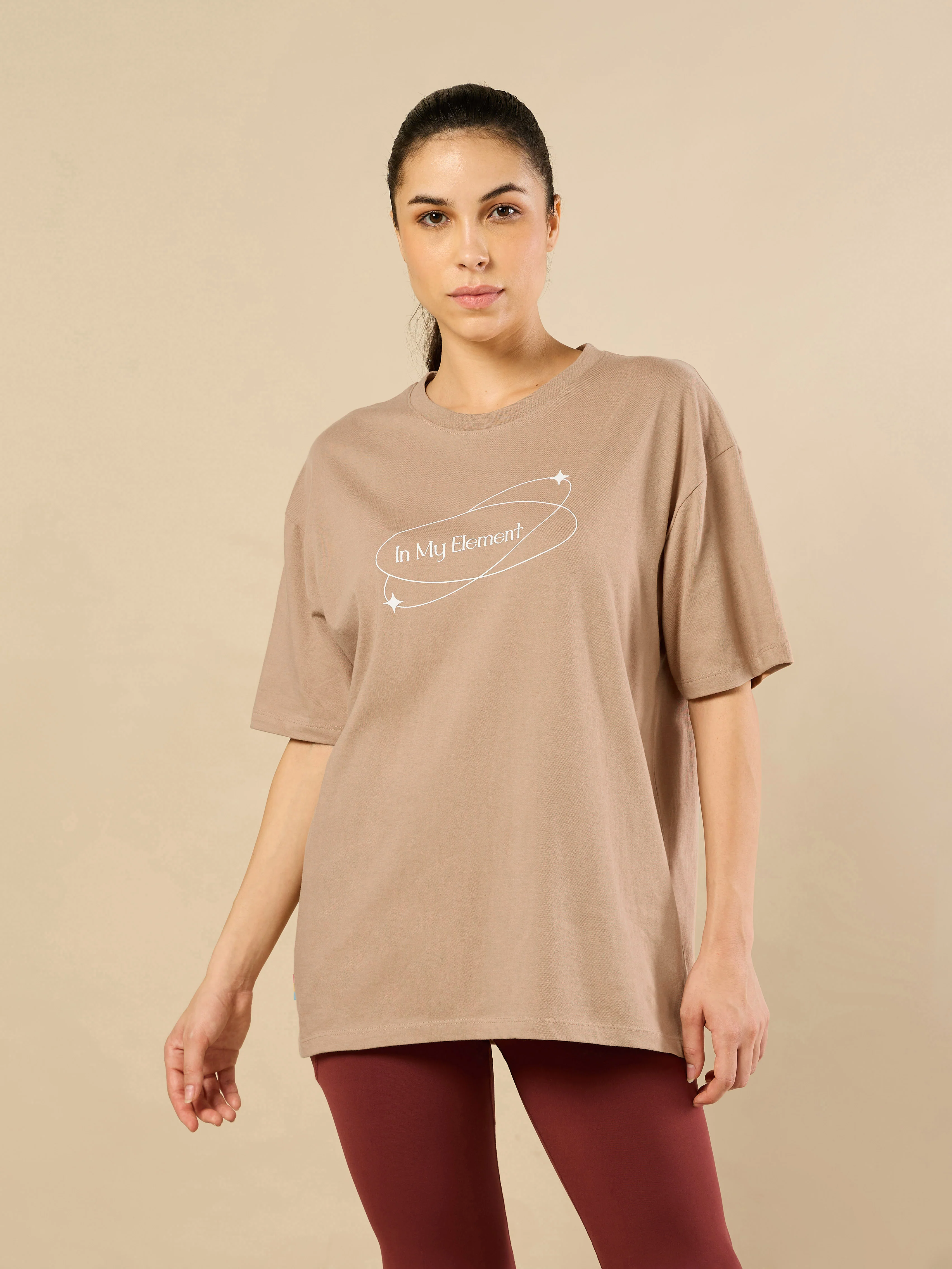 Women's In My Element Print Brown T-shirt - Image 4