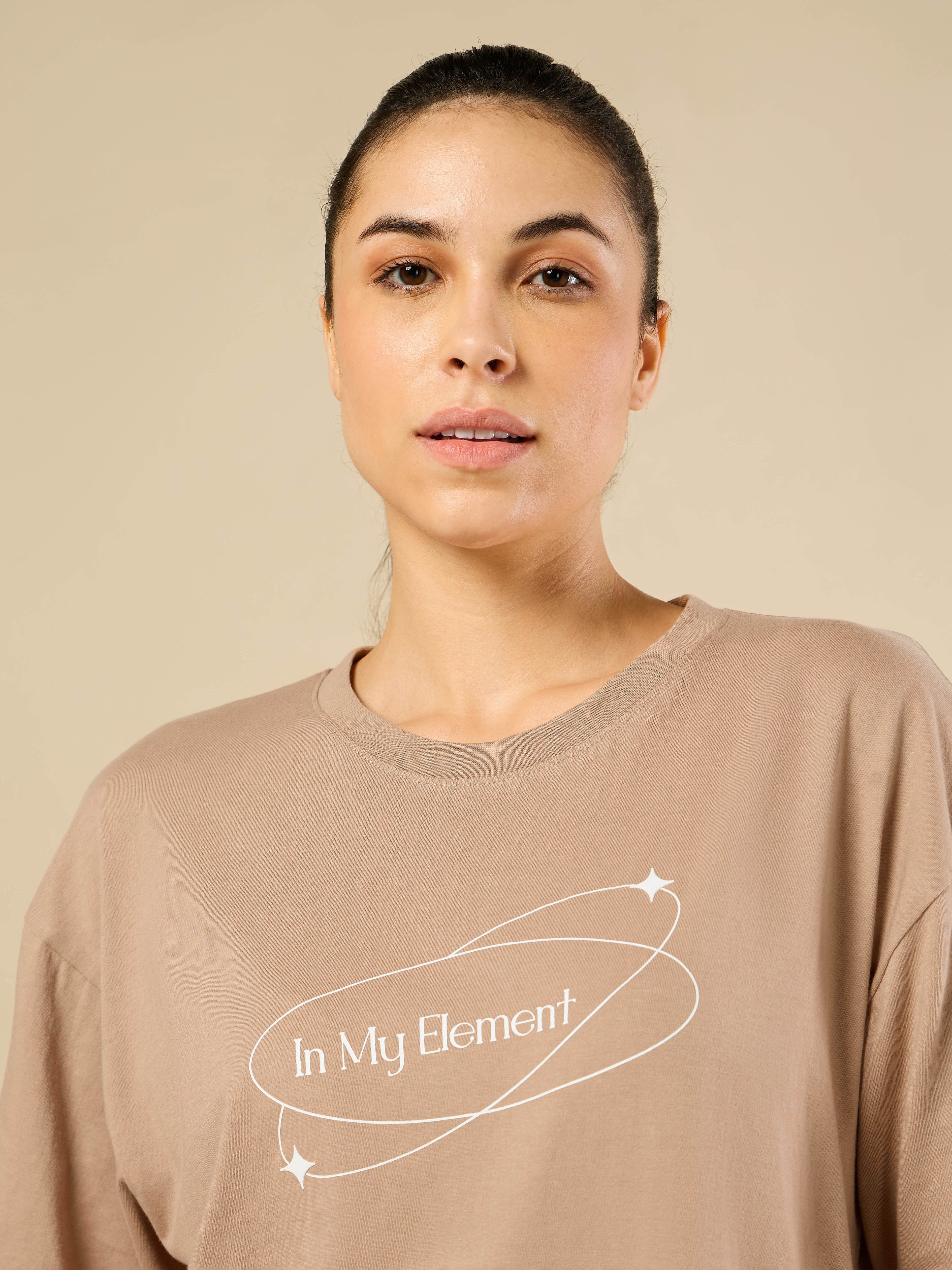 Women's In My Element Print Brown T-shirt - Image 7
