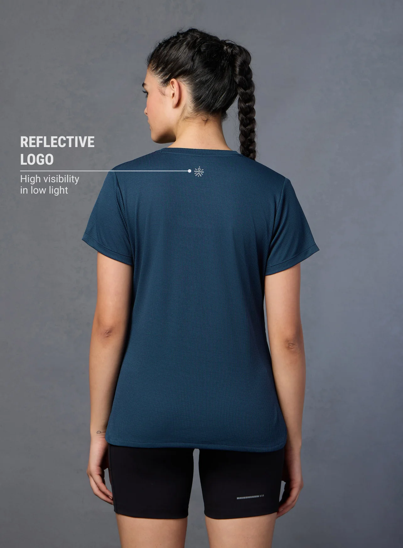 Women's Navy Running Longline T-shirt - Image 6